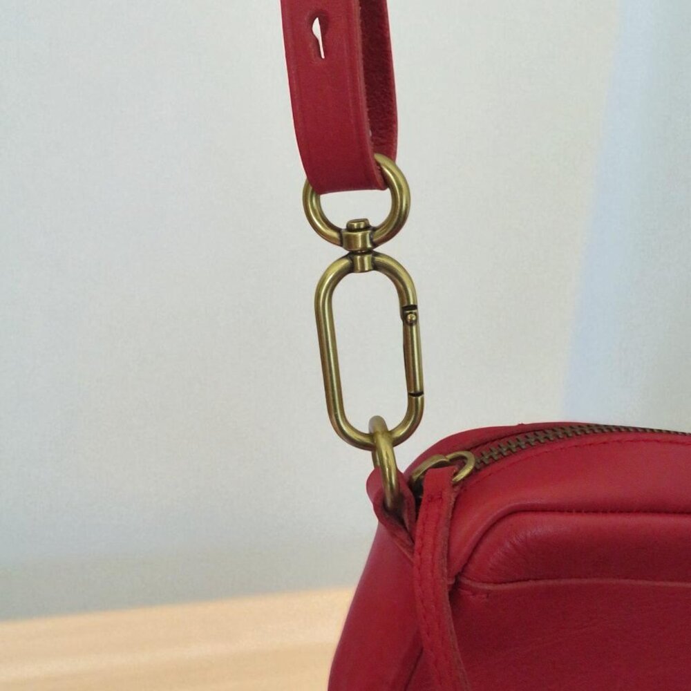 J.Crew - Leather Mini Crossbody Bag (Red) - EUC - Picture 6 of 16